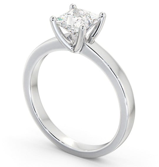 Princess Diamond Classic 4 Prong Engagement Ring 18K White Gold Solitaire ENPR60_WG_THUMB1