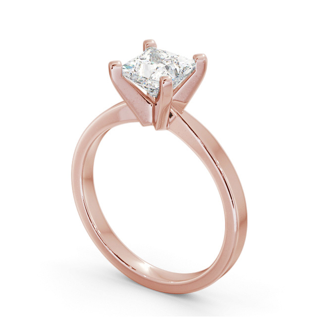 Princess Diamond Engagement Ring 18K Rose Gold Solitaire - Cordola ENPR62_RG_SIDE