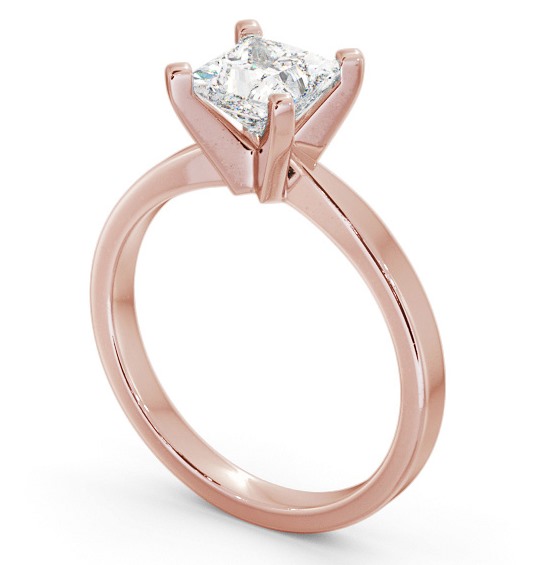 Princess Diamond Square Prongs Engagement Ring 18K Rose Gold Solitaire ENPR62_RG_THUMB1 