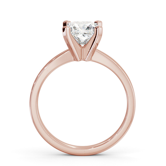 Princess Diamond Engagement Ring 9K Rose Gold Solitaire - Cordola ENPR62_RG_UP