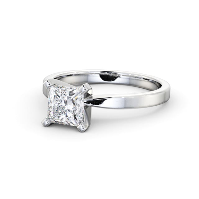 Princess Diamond Engagement Ring 9K White Gold Solitaire - Cordola ENPR62_WG_FLAT