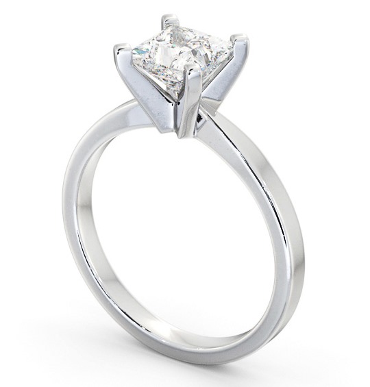 Princess Diamond Square Prongs Engagement Ring 18K White Gold Solitaire ENPR62_WG_THUMB1 