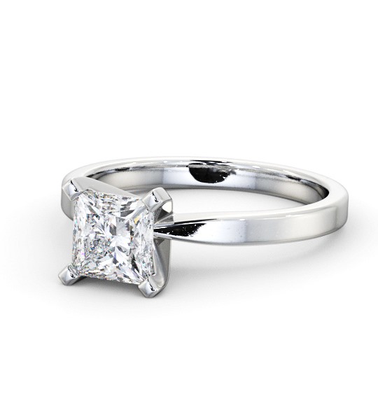 Princess Diamond Square Prongs Engagement Ring 18K White Gold Solitaire ENPR62_WG_THUMB2 