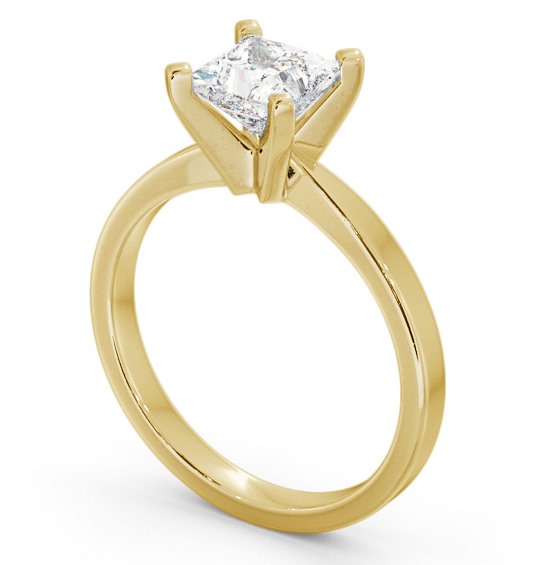 Princess Diamond Square Prongs Engagement Ring 18K Yellow Gold Solitaire ENPR62_YG_THUMB1 