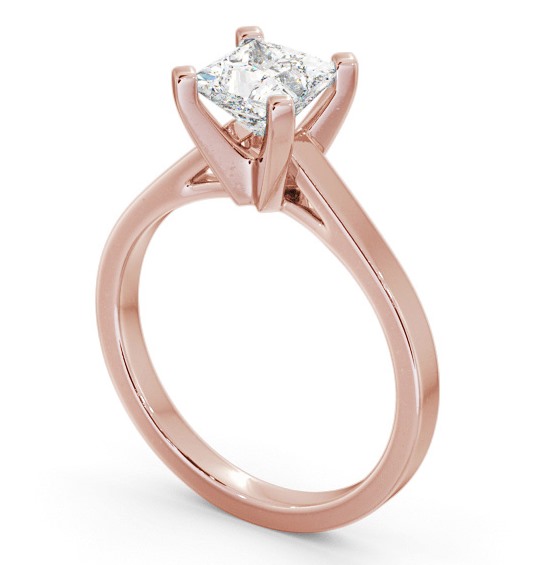 Princess Diamond Square Prongs Engagement Ring 18K Rose Gold Solitaire ENPR63_RG_THUMB1 