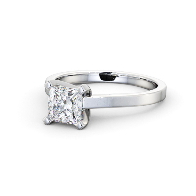 Princess Diamond Engagement Ring 9K White Gold Solitaire - Bernel ENPR63_WG_FLAT