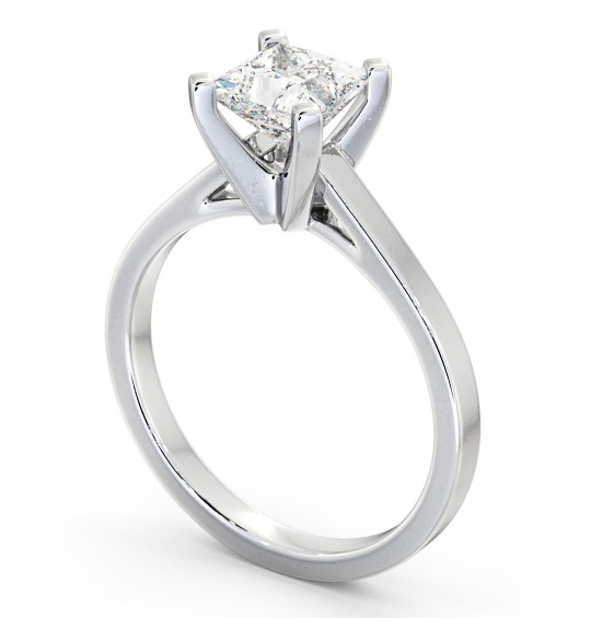 Princess Diamond Square Prongs Engagement Ring 18K White Gold Solitaire ENPR63_WG_THUMB1 