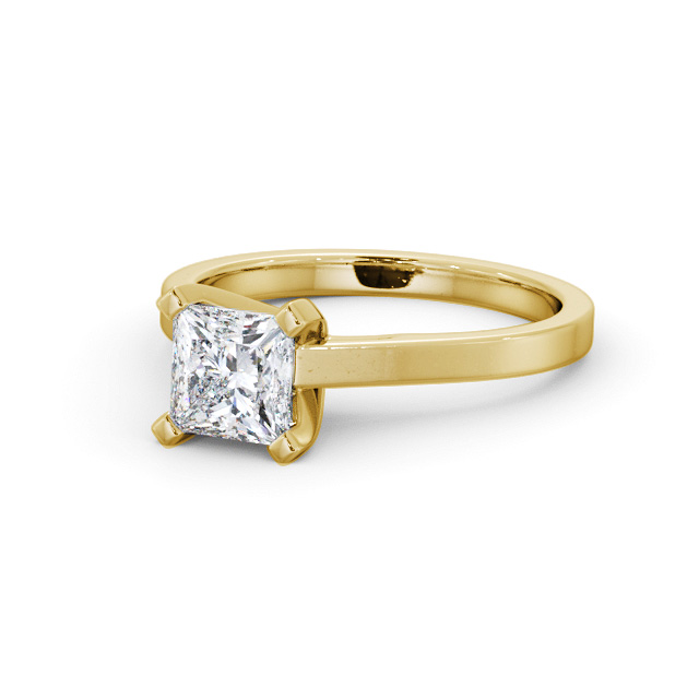 Princess Diamond Engagement Ring 18K Yellow Gold Solitaire - Bernel ENPR63_YG_FLAT