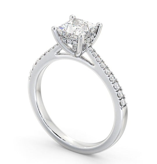 Princess Diamond Engagement Ring Palladium Solitaire with Channel Set Side Stones and Diamond Set Rail ENPR63S_WG_THUMB1