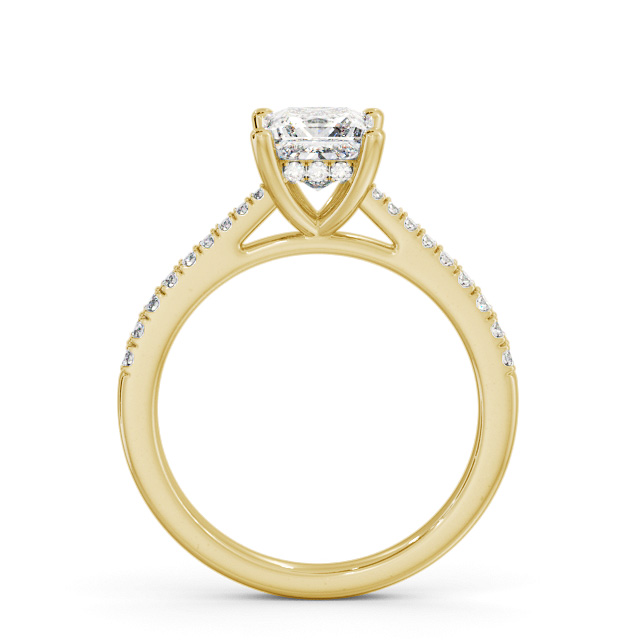 Princess Diamond Engagement Ring 18K Yellow Gold Solitaire With Side Stones - Aylin ENPR63S_YG_UP