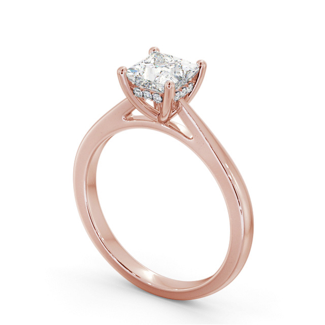 Princess Diamond Engagement Ring 9K Rose Gold Solitaire - Ivegil ENPR65_RG_SIDE