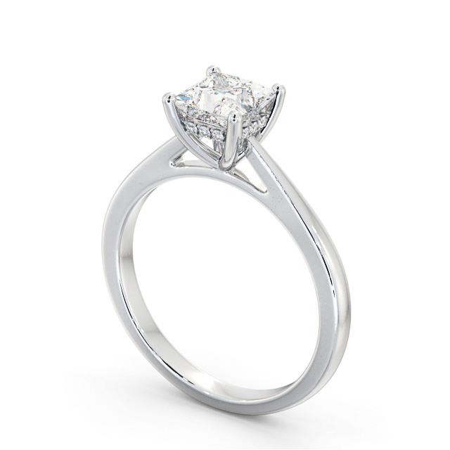 Princess Diamond Engagement Ring 18K White Gold Solitaire - Ivegil ENPR65_WG_SIDE