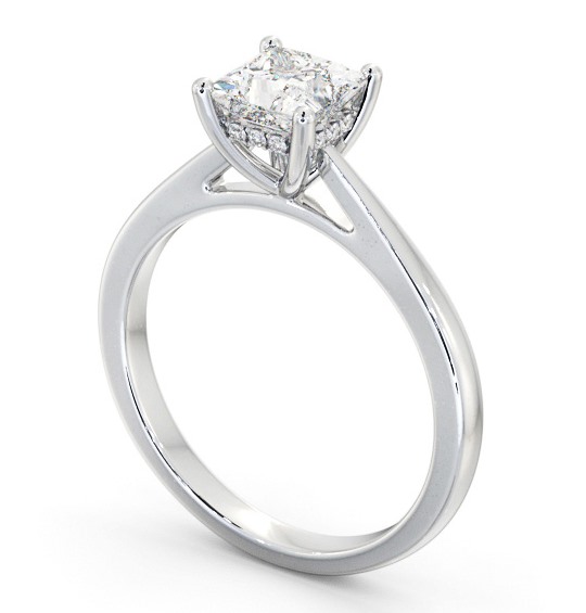 Princess Diamond Engagement Ring with Diamond Set Rail Palladium Solitaire ENPR65_WG_THUMB1