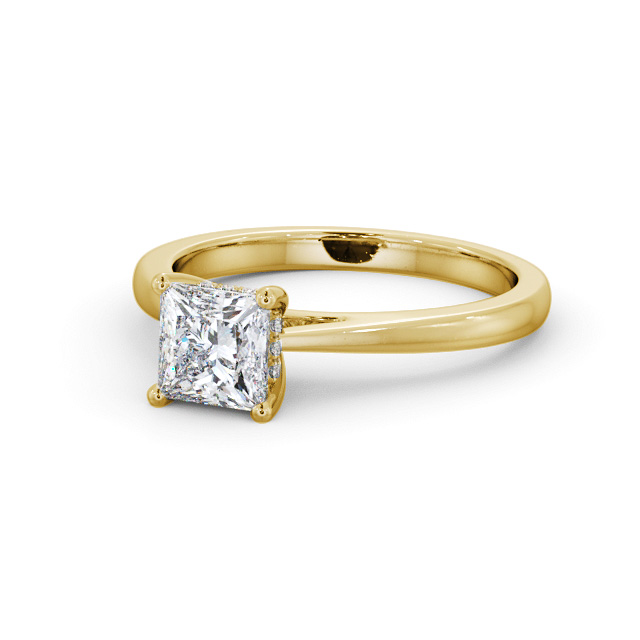 Princess Diamond Engagement Ring 18K Yellow Gold Solitaire - Ivegil ENPR65_YG_FLAT