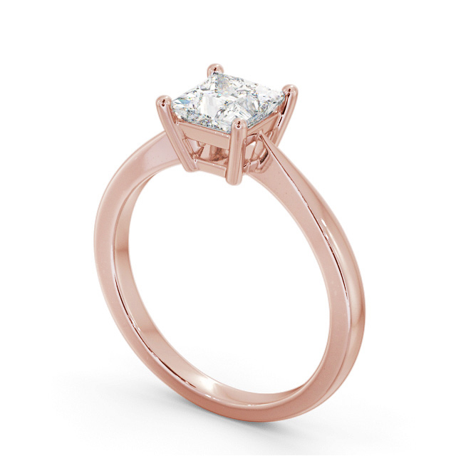 Princess Diamond Engagement Ring 9K Rose Gold Solitaire - Leziate ENPR66_RG_SIDE