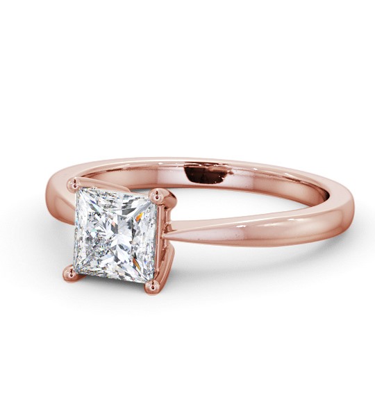  Princess Diamond Engagement Ring 9K Rose Gold Solitaire - Leziate ENPR66_RG_THUMB2 