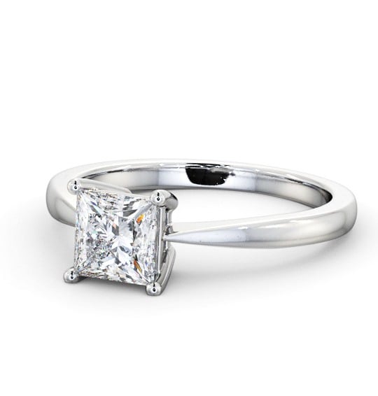  Princess Diamond Engagement Ring 18K White Gold Solitaire - Leziate ENPR66_WG_THUMB2 