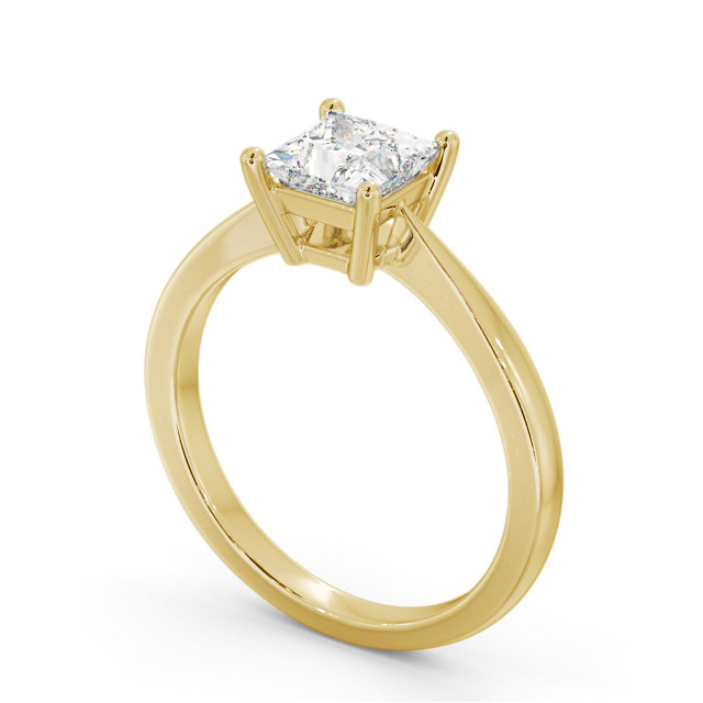 Princess Diamond Engagement Ring 18K Yellow Gold Solitaire - Leziate ENPR66_YG_SIDE