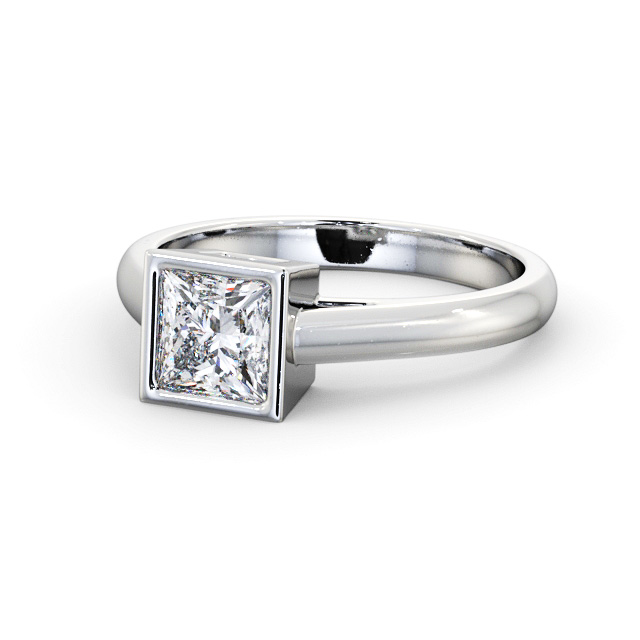 Princess Diamond Engagement Ring 18K White Gold Solitaire - Morgana ENPR67_WG_FLAT