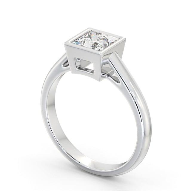Princess Diamond Engagement Ring 18K White Gold Solitaire - Morgana ENPR67_WG_SIDE