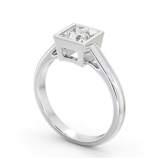 Princess Diamond Engagement Ring 9K White Gold Solitaire - Morgana ENPR67_WG_SIDE