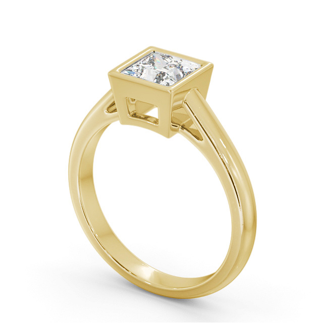 Princess Diamond Engagement Ring 18K Yellow Gold Solitaire - Morgana ENPR67_YG_SIDE