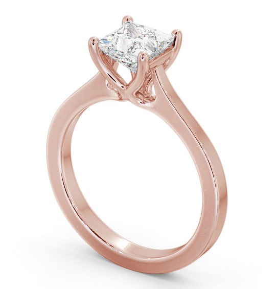 Princess Diamond Engagement Ring 9K Rose Gold Solitaire - Luner ENPR69_RG_THUMB1