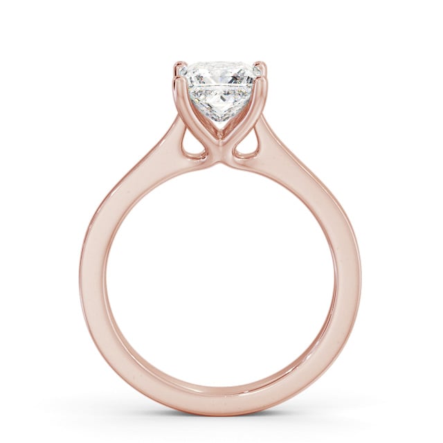 Princess Diamond Engagement Ring 9K Rose Gold Solitaire - Luner ENPR69_RG_UP