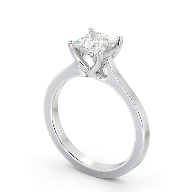 Princess Diamond Engagement Ring Platinum Solitaire - Luner ENPR69_WG_SIDE
