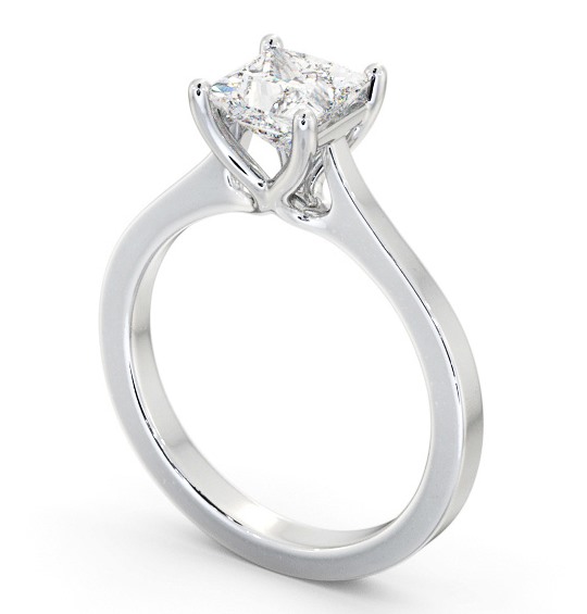  Princess Diamond Engagement Ring 18K White Gold Solitaire - Luner ENPR69_WG_THUMB1 