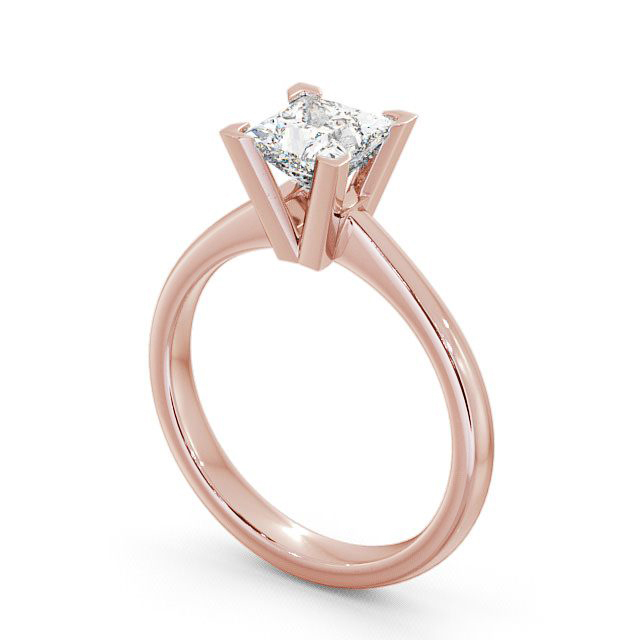 Princess Diamond Engagement Ring 9K Rose Gold Solitaire - Halsall ENPR6_RG_SIDE