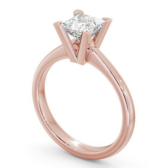 Princess Diamond Square Prongs Engagement Ring 18K Rose Gold Solitaire ENPR6_RG_THUMB1 