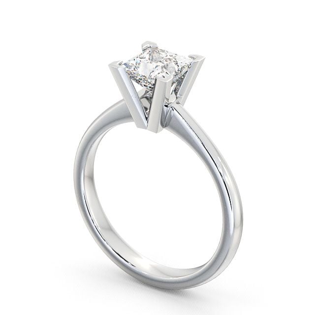 Princess Diamond Engagement Ring Platinum Solitaire - Halsall ENPR6_WG_SIDE