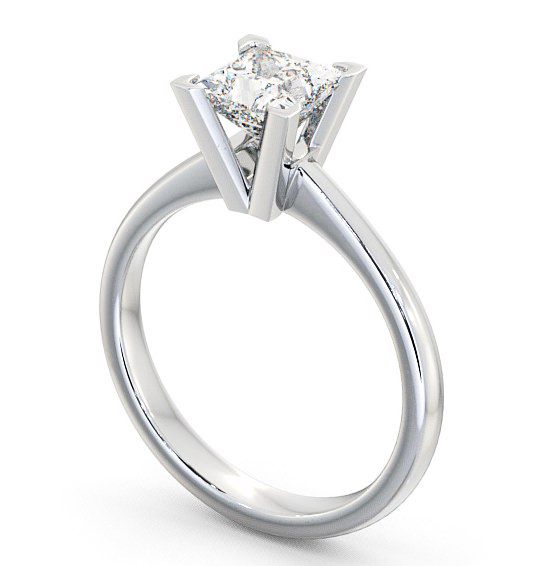 Princess Diamond Square Prongs Engagement Ring 18K White Gold Solitaire ENPR6_WG_THUMB1