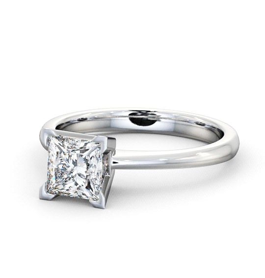 Princess Diamond Square Prongs Engagement Ring 18K White Gold Solitaire ENPR6_WG_THUMB2 