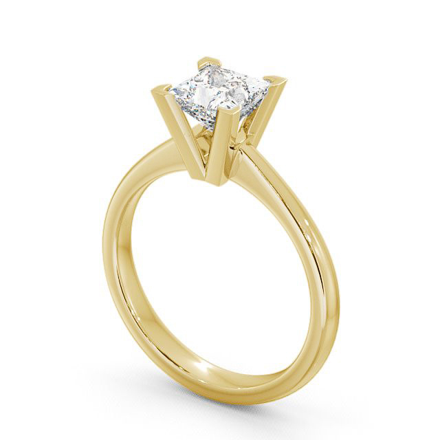 Princess Diamond Engagement Ring 18K Yellow Gold Solitaire - Halsall ENPR6_YG_SIDE