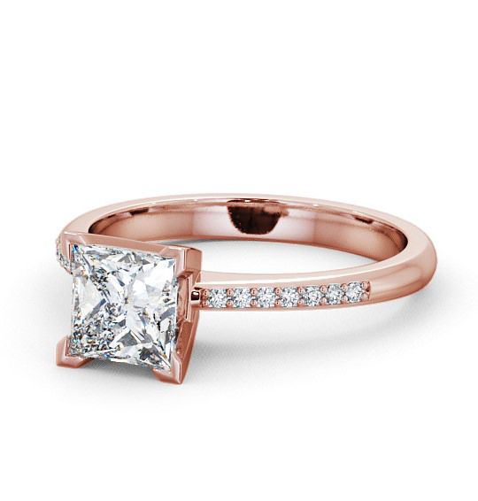  Princess Diamond Engagement Ring 9K Rose Gold Solitaire With Side Stones - Brinsea ENPR6S_RG_THUMB2 