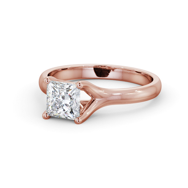 Princess Diamond Engagement Ring 9K Rose Gold Solitaire - Heugh ENPR70_RG_FLAT
