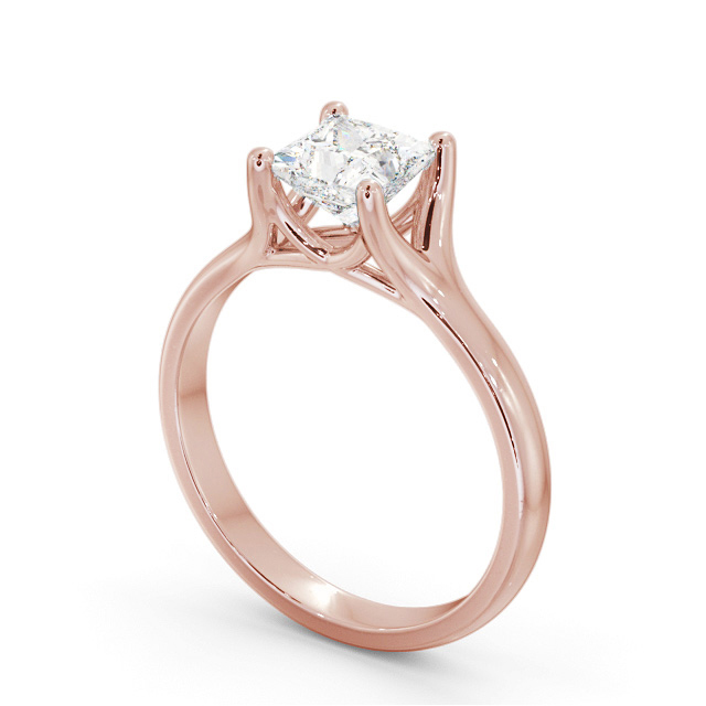 Princess Diamond Engagement Ring 18K Rose Gold Solitaire - Heugh ENPR70_RG_SIDE
