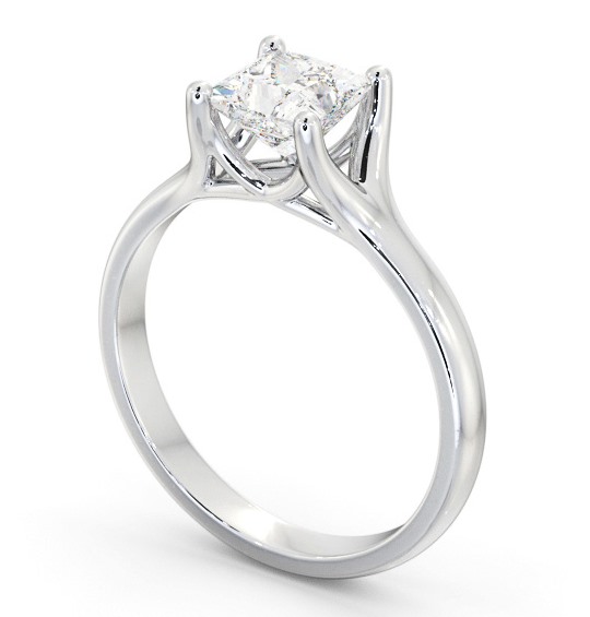Princess Diamond Split Trellis Design Engagement Ring 18K White Gold Solitaire ENPR70_WG_THUMB1