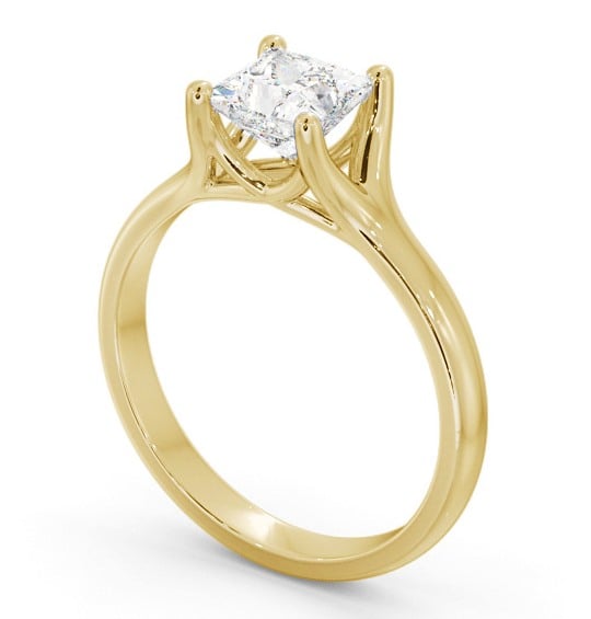 Princess Diamond Split Trellis Design Engagement Ring 9K Yellow Gold Solitaire ENPR70_YG_THUMB1