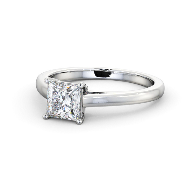 Princess Diamond Engagement Ring 9K White Gold Solitaire - Louise ENPR72_WG_FLAT