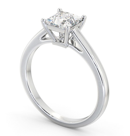 Princess Diamond Box Style Setting Engagement Ring 18K White Gold Solitaire ENPR72_WG_THUMB1 