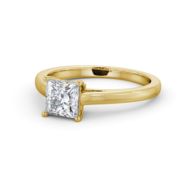 Princess Diamond Engagement Ring 18K Yellow Gold Solitaire - Louise ENPR72_YG_FLAT