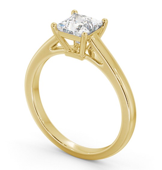 Princess Diamond Box Style Setting Engagement Ring 18K Yellow Gold Solitaire ENPR72_YG_THUMB1