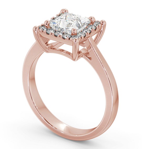 Halo Princess Diamond Engagement Ring 9K Rose Gold - Leonore ENPR74_RG_THUMB1