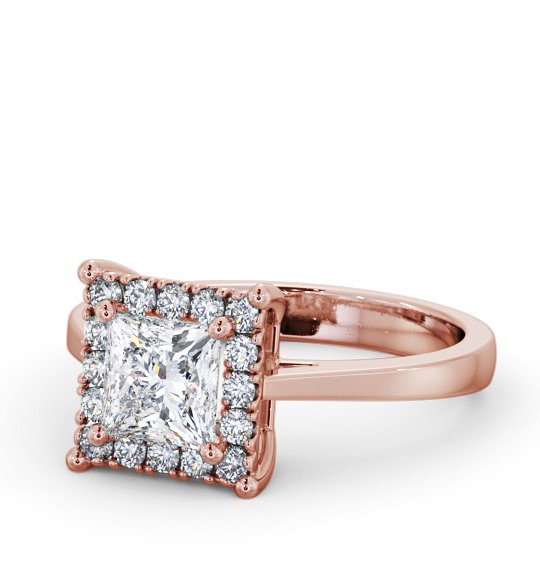 Halo Princess Diamond Cluster Engagement Ring 9K Rose Gold ENPR74_RG_THUMB2 