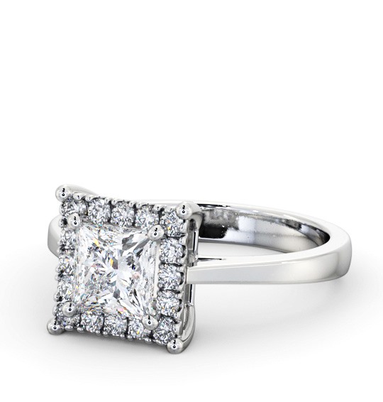  Halo Princess Diamond Engagement Ring 18K White Gold - Leonore ENPR74_WG_THUMB2 