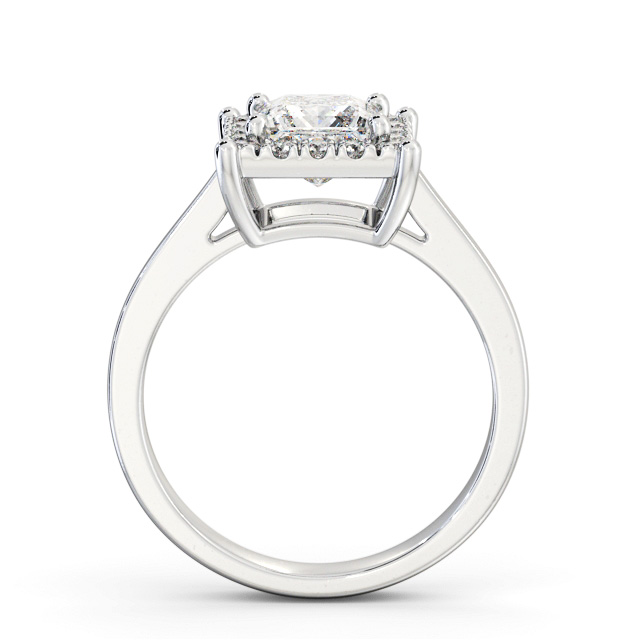 Halo Princess Diamond Engagement Ring 18K White Gold - Leonore ENPR74_WG_UP