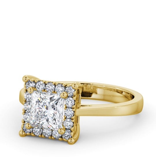 Halo Princess Diamond Cluster Engagement Ring 9K Yellow Gold ENPR74_YG_THUMB2 